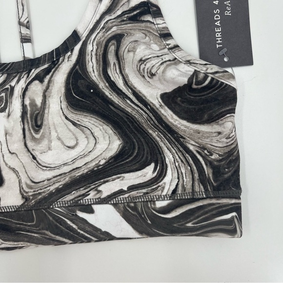 Threads 4 Thought NWT ReActive Sports Athetic Bra Grey White MarblexL - Picture 4 of 10